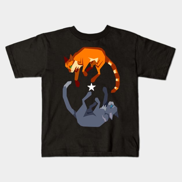 Fireheart and Bluestar Kids T-Shirt by Tigerparadise